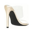 thumbnail image 3 of Women's Clear Pointed Toe Sandals Stiletto Heels Transparent Strap High Heels Slip On Clear Heel, 3 of 5