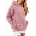 thumbnail image 3 of Womens Oversized Hoodies Waffle Sweatshirts Fall Fashion Pullover Sweaters Winter Clothes Pink L, 3 of 9