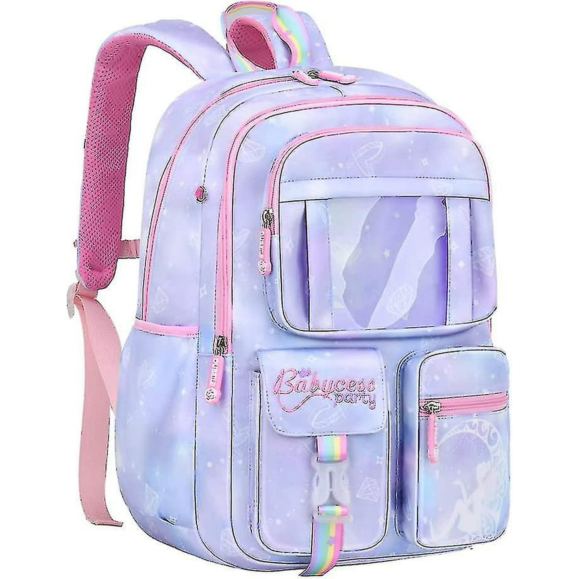 Ifeng Backpack For Girls Cute Rainbow Backpack Large Capacity Travel Backpack Lightweight Princess Backpack Girls School Bookbag purple L Walmart