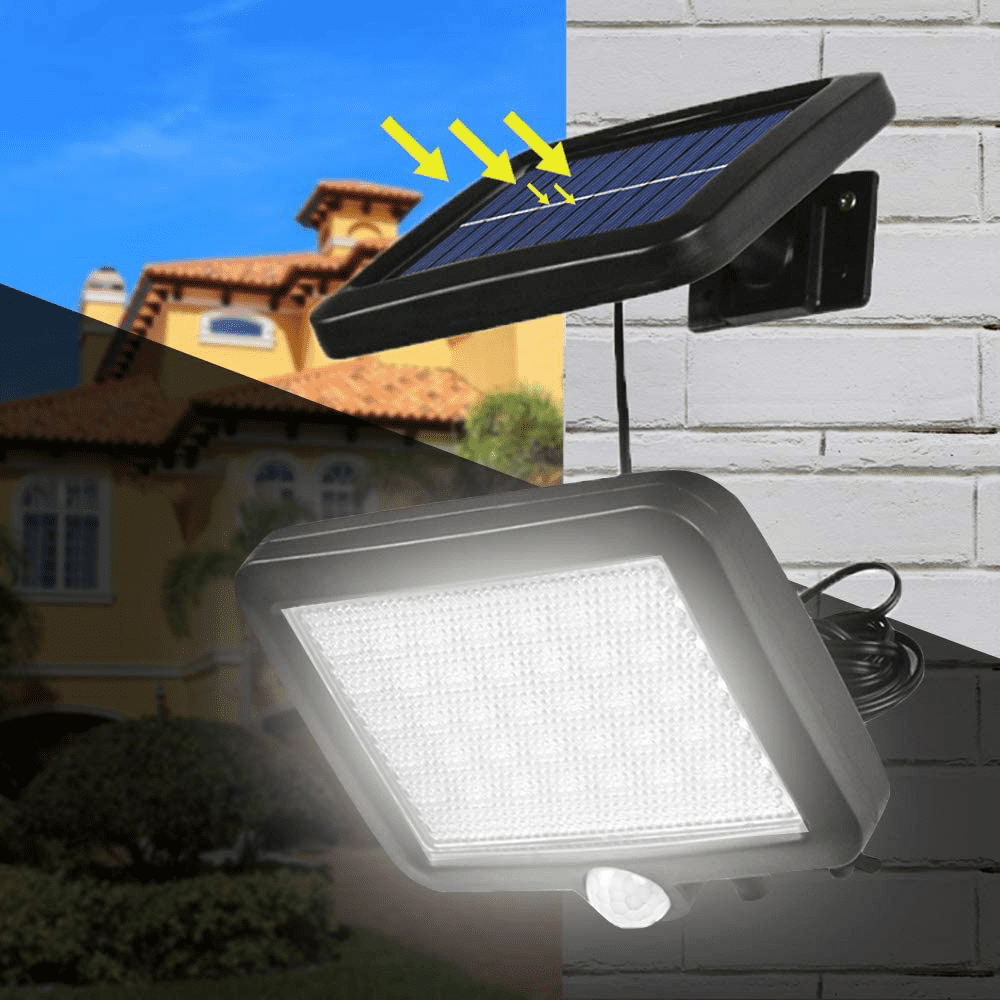 Solar lamps for outside, 56 LED solar lamp outside with motion detector,  IP65 waterproof, 120 ° lighting angle, solar wall lamp for garden with  cable - Walmart.com