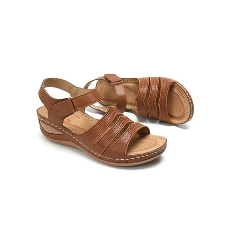 

UKAP Women s Summer Casual Sandals Open Toe Buckle Hollow Walking Shoes Breathable