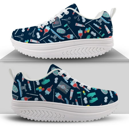 

3D Medicine Bottle Print Women s Swing Shoes Nursing Spring Women Heightreasing Shoes Woman Nurse Platform Shoes