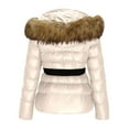 thumbnail image 4 of AUNVITO Women's Winter Down Jacket Imitation Raccoon Collar Belted Short Coat Casual and Fashionable Winter Style, 4 of 8