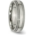 thumbnail image 5 of Avariah Chisel Titanium Polished 6.2mm Grooved and Beaded Edge Band - Ring Size 8.0-3.8gm, 5 of 8