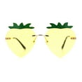 thumbnail image 5 of Womens Funky Strawberry Heart Shape Rimless Lolita Metal Frame Sunglasses Gold - Yellow, 5 of 8