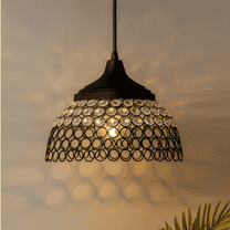 Matt Black Crystal Hanging Hemisphere Light, Ceiling Light, Nordic E27 Pendant