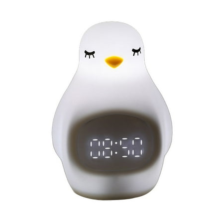 OUNONA Silicone LED Digital Alarm Clock with e Activation for Bedroom and Office White