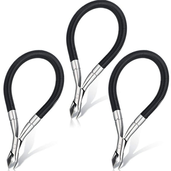 3 Pieces Spring Cuticle Trimmer, Spiral Shear Dead Skin Remover Nipper Easy to Remove Pedicure Manicure Tools for Nails
