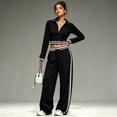 thumbnail image 7 of WULMLEO Matching Sweat Sets for Women Lounge Oversized Outfit for Vacation Walking Black S, 7 of 7