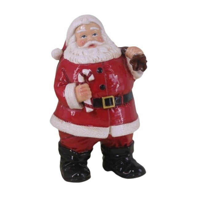 Figura de Papá Noel de resina, figura artesanal, recuerdo de fiesta, decoración pintada a mano, estatua de Papá Noel, decoración navideña para granja C