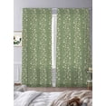 thumbnail image 3 of Sage Green Floral Sheer Curtains 96 Inch Length 2 Panels Set - Light Filtering Window Treatments, Spring Flowers Rod Pocket Semi Curtains for Living Room/Bedroom/Kitchen Décor, 104"W x 96"L, 3 of 7