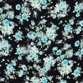 thumbnail image 2 of Zelouf Non Stretch Polyester Challis Print  , Sewing, DIY, Crafts Fabric by the Yard, 977 Blk/jade, 50 Yard, 2 of 2