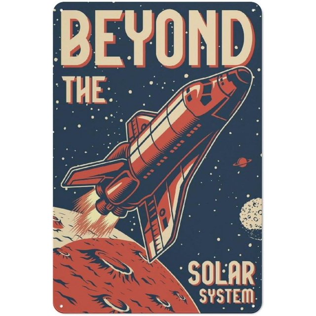 the beyond solar system Retro Vintage Metal iron Sign Coffee Bar Wall Decor Home office Signs Gift poster 12X8 Inches