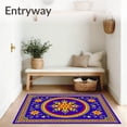 thumbnail image 3 of ODIKA 2'x3' Machine Washable Non-Slip Area Rug, Nordic Snowflake Swirl Festivity High Traffic Rug, Blue, 623371, 3 of 7
