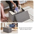 thumbnail image 5 of VECELO 24" Collapsible Srorage Ottoman, Linen Big Storage Bench Footrest Stool, Folding Use for Bedroom Living Room, Grey, 5 of 12