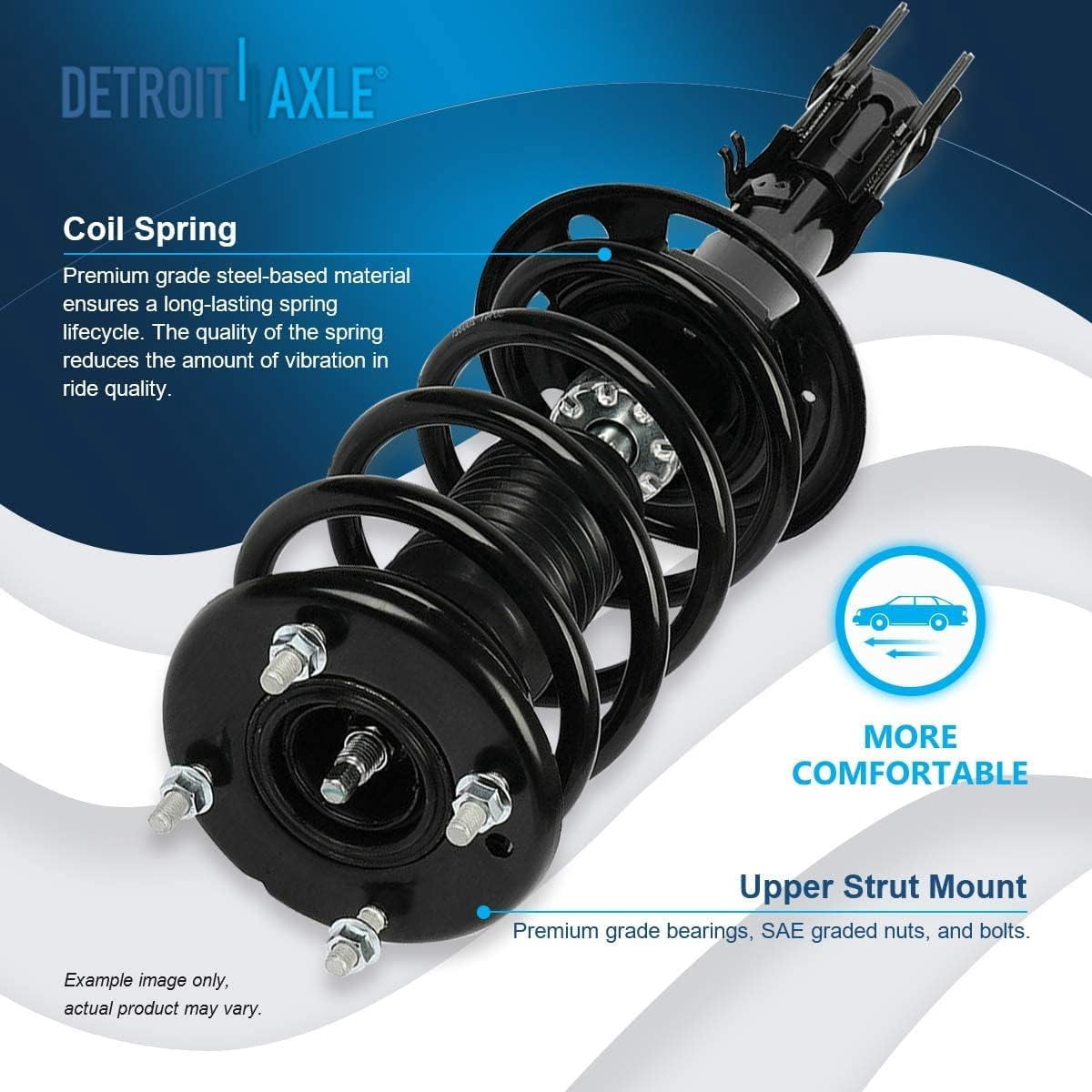 Detroit Axle - FWD Front Struts & Coil Spring + Rear Shock Absorbers + Front & Rear Sway Bars Replacement for 2013-2019 Ford Explorer - 8pc Set