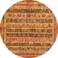 thumbnail image 1 of Ahgly Company Indoor Round Abstract Orange Modern Area Rugs, 4' Round, 1 of 4