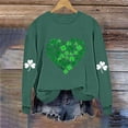 thumbnail image 5 of LEKWK St Patricks Day Women Leopard Print Hearts Long Sleeve Tops Crew Neck Sweater Tops Casual Tops Plaid Pattern Lounge Wear, 5 of 6