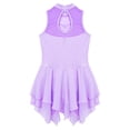 thumbnail image 4 of Alvivi Kids Girls Shiny Rhinestones Figure Ice Roller Skating Dress Sleeveless Ballet Dance Leotard Lavender 14, 4 of 7