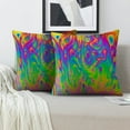thumbnail image 2 of LALILO Throw Pillow Covers Psychedelic Multicolored Bubble Rainbow Cushion Cover 18" x 18", 2 Pack, 2 of 6