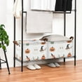 thumbnail image 3 of Yayeee Foldable Storage Basket for Shelves with Handles Waterproof Cloth Bins, Orange Magical Halloween, 3 of 7