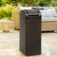 thumbnail image 5 of happimess Darla 14.27-Gallon All-Weather Wicker/Metal Swing Top Hideaway Outdoor Trash Can for Package Delivery, Patio Furniture, Cushions, Gardening Tools, Pool Supplies, Brown, HPM1201A, 5 of 9