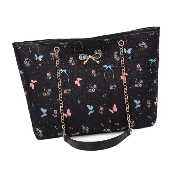 Bolso tote para mujer, gran capacidad, ideal para la playa, uso diario y para ir al trabajo. Negro