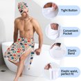 thumbnail image 5 of Colevkie Men's 2 Pcs Bath Skirt & Bath Towel Set Soft Adjustable Bath Wrap Set Quick Drying Beach Bathroom Spa Hotel Towel Printed Retro Pattern, 5 of 7