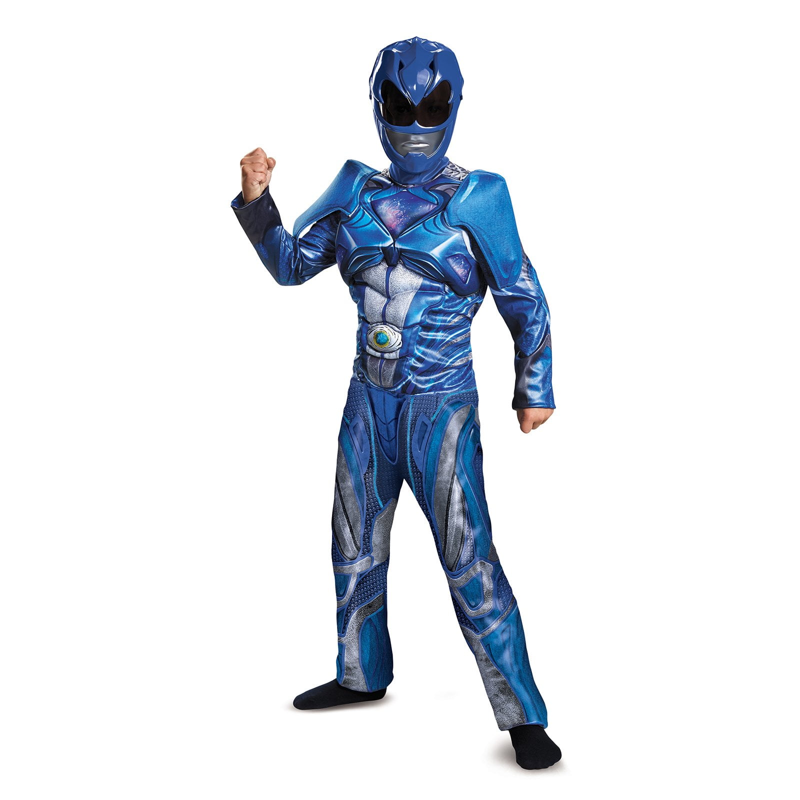 Power Rangers Children's Live Action TV Series Blue Costume Big Boys Front Print