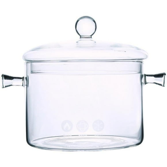 Glass Saucepan With Cover,1.5l/50 Oz Heat-resistant Glass Stovetop Pot And Pan With Lid, The Best Handmade Glass Cookware Set Cooktop Safe For Pasta N_Special Gift 1000