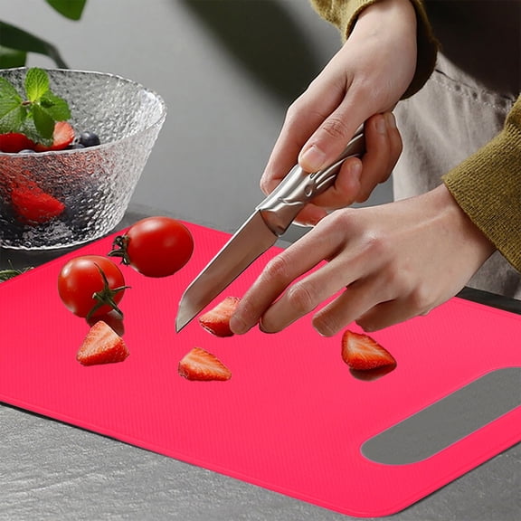 geerera Plastic Cutting Board with Handle, Non-Slip Kitchen Chopping Board for Fruits, Vegetables and Meat, Double-Sided Prep Board