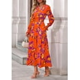 thumbnail image 2 of Vestido PRETTYGARDEN Maxi Floral de Manga Larga con Escote en V Talla Grande, 2 of 8