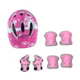 thumbnail image 3 of Kit de 7 cascos de bicicleta para niños con rodilleras, coderas y muñequeras, protectores portátiles para coderas y rodilleras, equipo de protección Rosa, 3 of 8