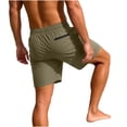 thumbnail image 4 of Yievot Athletic Shorts for Men Drawstring Elastic Waist Gym Sport Running Shorts with Zipper Pockets, 4 of 9