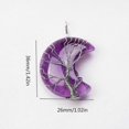 thumbnail image 3 of Wire Wrap Tree of Life Crescent Moon Pendant Necklace Crystal Stone Resin Pendant Necklaces for Women Men Collarbone Chain, 3 of 5