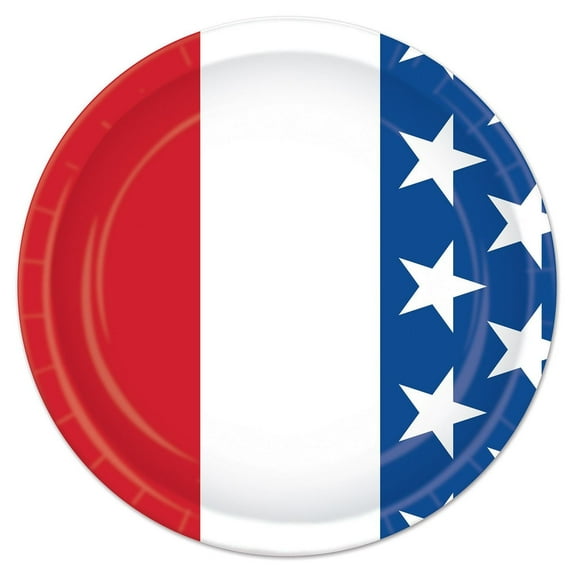 96 Pack Beistle Patriotic Theme Paper Plates 7 inch