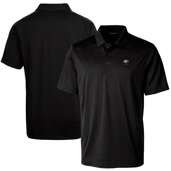 Men's Cutter & Buck  Black Georgia Bulldogs Alumni Logo Prospect Textured Stretch Polo