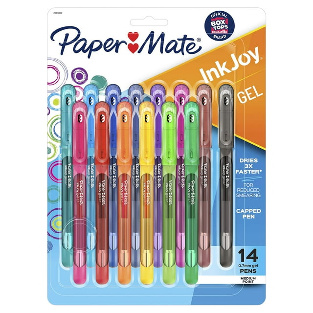 Bolígrafos de gel Paper Mate InkJoy de punta media, 0,7 mm, 14 colores
