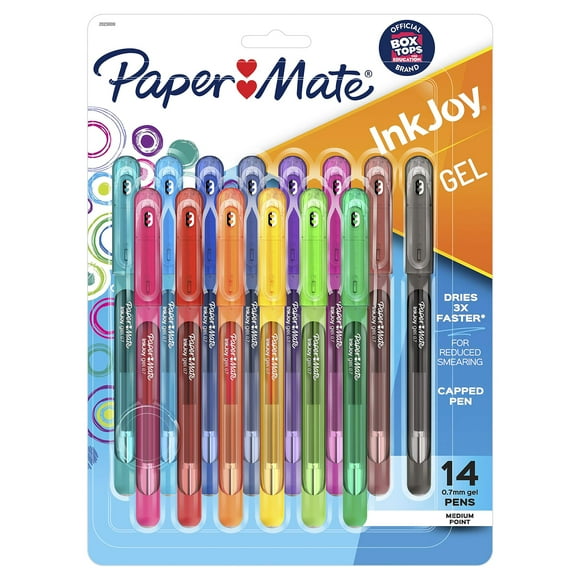 Bolígrafos de gel Paper Mate InkJoy de punta media, 0,7 mm, 14 colores
