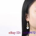 thumbnail image 2 of K-KED White Jade Donut Earrings Accessories 925 Silver Carved Natural Women Jewelry, 2 of 5