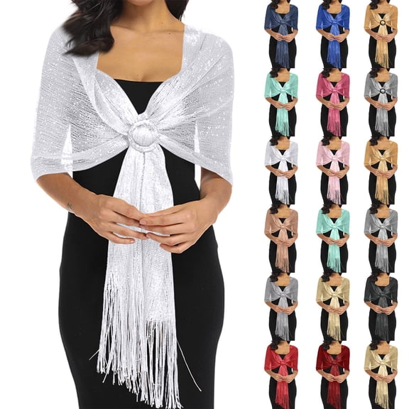 Shawls and Wraps for Evening Dresses Shawl Wraps for Women with Buckle for Evening Party Dresses Wedding Party White One Size