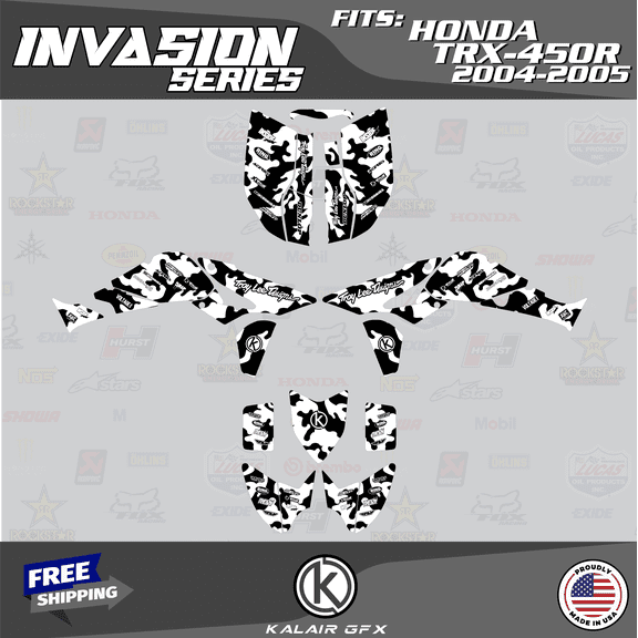 Kalair GFX Graphics Kit for Honda TRX450R (2004-2005) Invasion Series