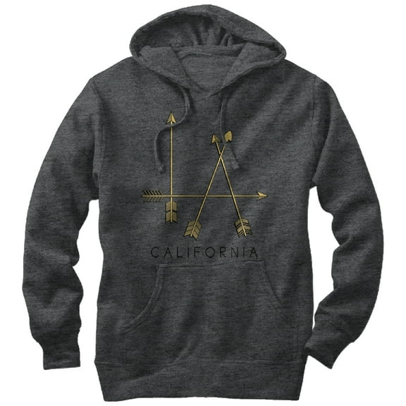 Men's Lost Gods L.A. California Arrows  Pull Over Hoodie Charcoal Heather Medium