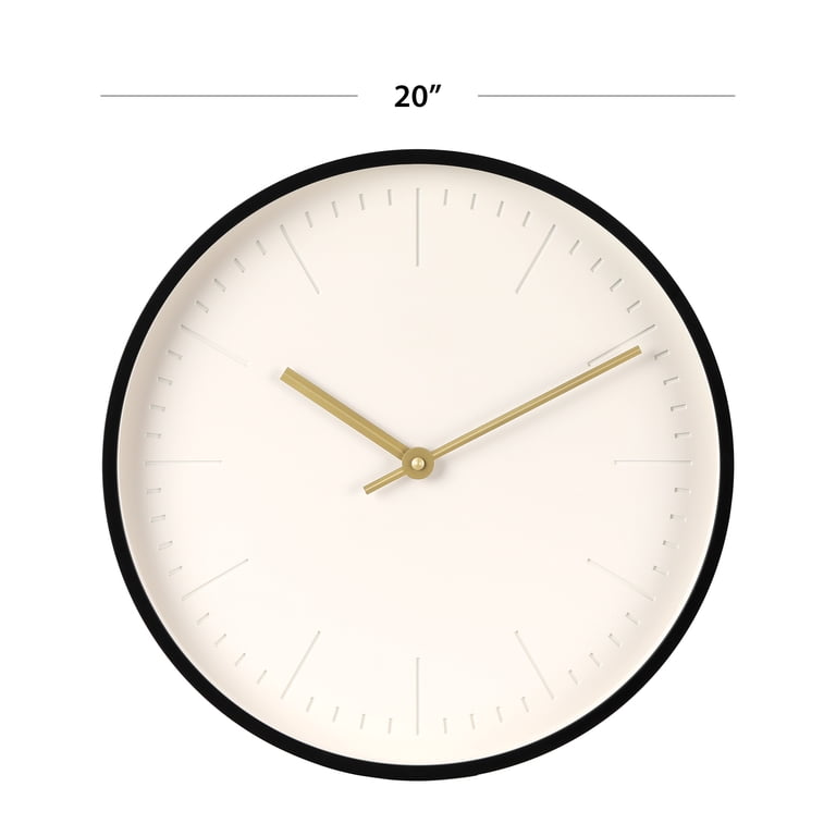 Better Homes & Gardens 20-Inch Modern Wall Clock, Black photo 4