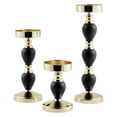 thumbnail image 2 of Danya B. Talia Black and Gold Metal Candlestick Taper Candle Holders - Set of 3, 2 of 11