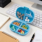 Kadlawus Mini Weekly Organizer Box 7 Grids for Travel, MoistureProof Pill Storage Container, Portable Case with Removable Compartments, Small Pill Box for Vitamins, Supplements