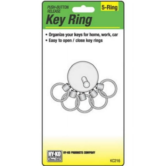 Hy-Ko Products KC216 Key Release Key Ring Pack of 5
