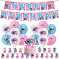 thumbnail image 3 of Decoración de cumpleaños de Disney Lilo y Stitch, juego de vajilla con puntada rosa, globos, mantel, vaso de papel, plato, telón de fondo, suministros para fiesta, 3 of 5