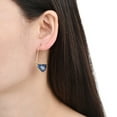 thumbnail image 6 of Natural Lapis/Rose Quartz/Black Onyx/ Agate Stones Dangle Drop Hoop Earrings for Women,Stainless Steel Split Double Hoops Earring,14K Gold Plated Wire Threader Earrings, 6 of 7