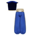 thumbnail image 4 of Eandarui Boys Kids 2Pcs Fairytale Arabian Prince Outfits Braided Trimming Vest and Bloomers Harem Pants Set Royal Blue 14, 4 of 5